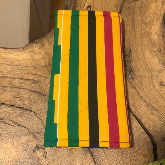 KENTE WEST AFRICA GHANA WALLET CLUTCH BILLFOLD TRIFOLD PASSPORT HOLDER - Picture 7 of 9